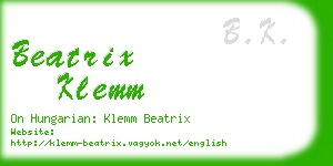 beatrix klemm business card